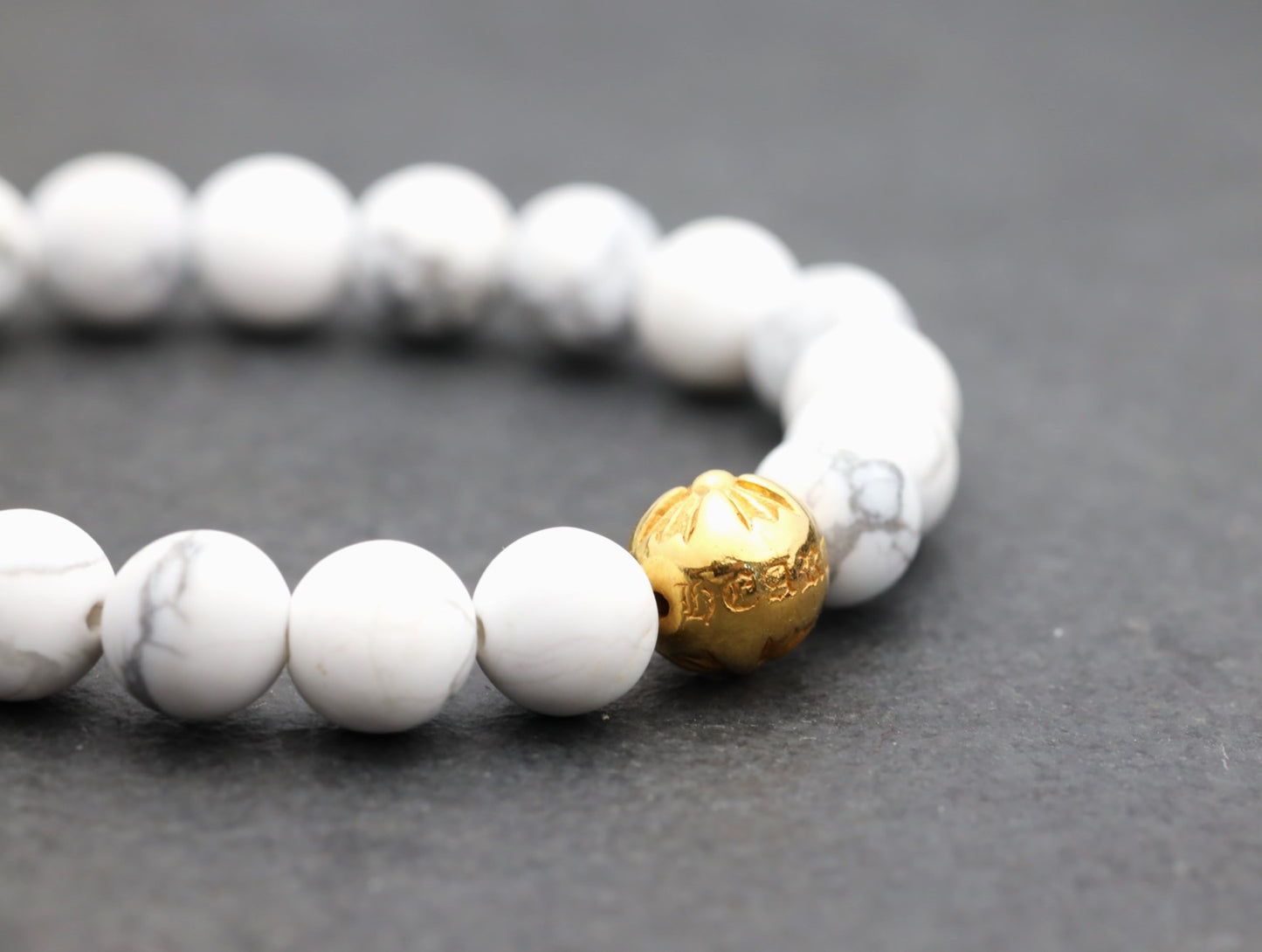 22k Bead Howlite Bracelet
