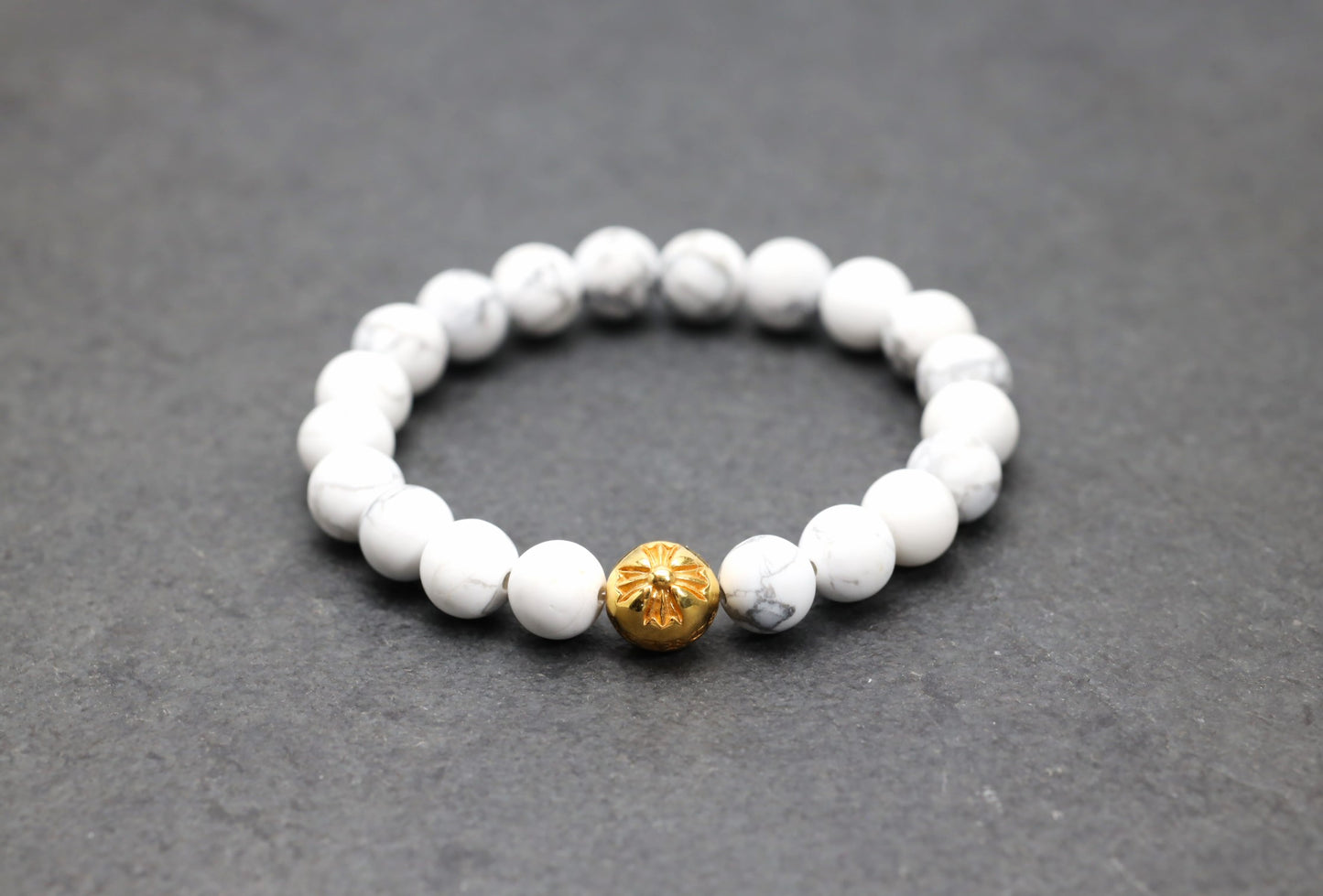 22k Bead Howlite Bracelet